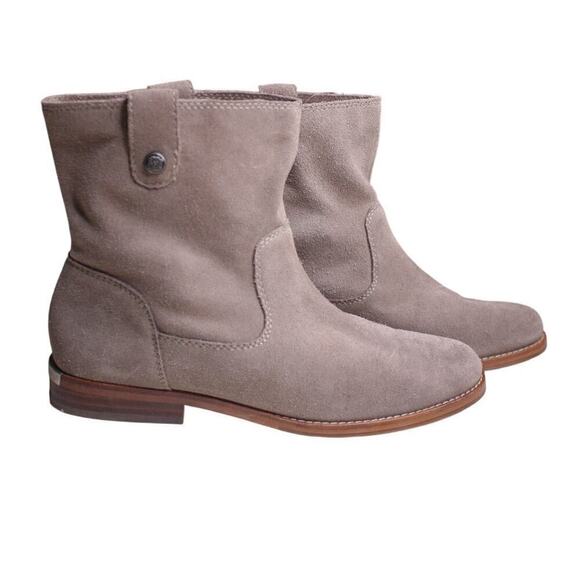 Arturo Chiang Tan Brown Suede Ankle Boots Minimalist Boho Classic - Picture 3 of 6